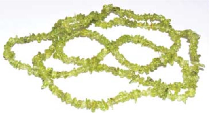 32" Peridot chip necklace